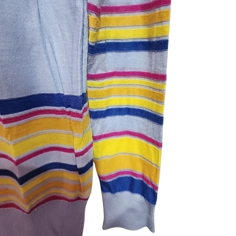 Derek Lam 10 Crosby Cashmere Silk Blend Striped Sweater Blue Size Medium - Picture 3 of 5